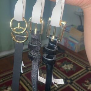 3 Set of Black Belts with Gold Buckles size XL